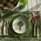 White and green placemat