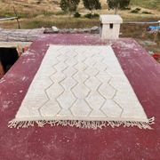Beni Ouarain rug 300x200 cm – Natural cream wool – Diamond pattern in tone