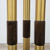 Mid-Century Murano Glass Floor Lamp in Wood and Metal with 3 Light Points