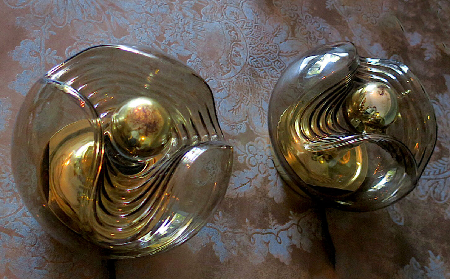 Pair of large wave lights by Koch & Lowy for Peill Putzler 1970s
