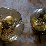 Pair of large wave lights by Koch & Lowy for Peill Putzler 1970s