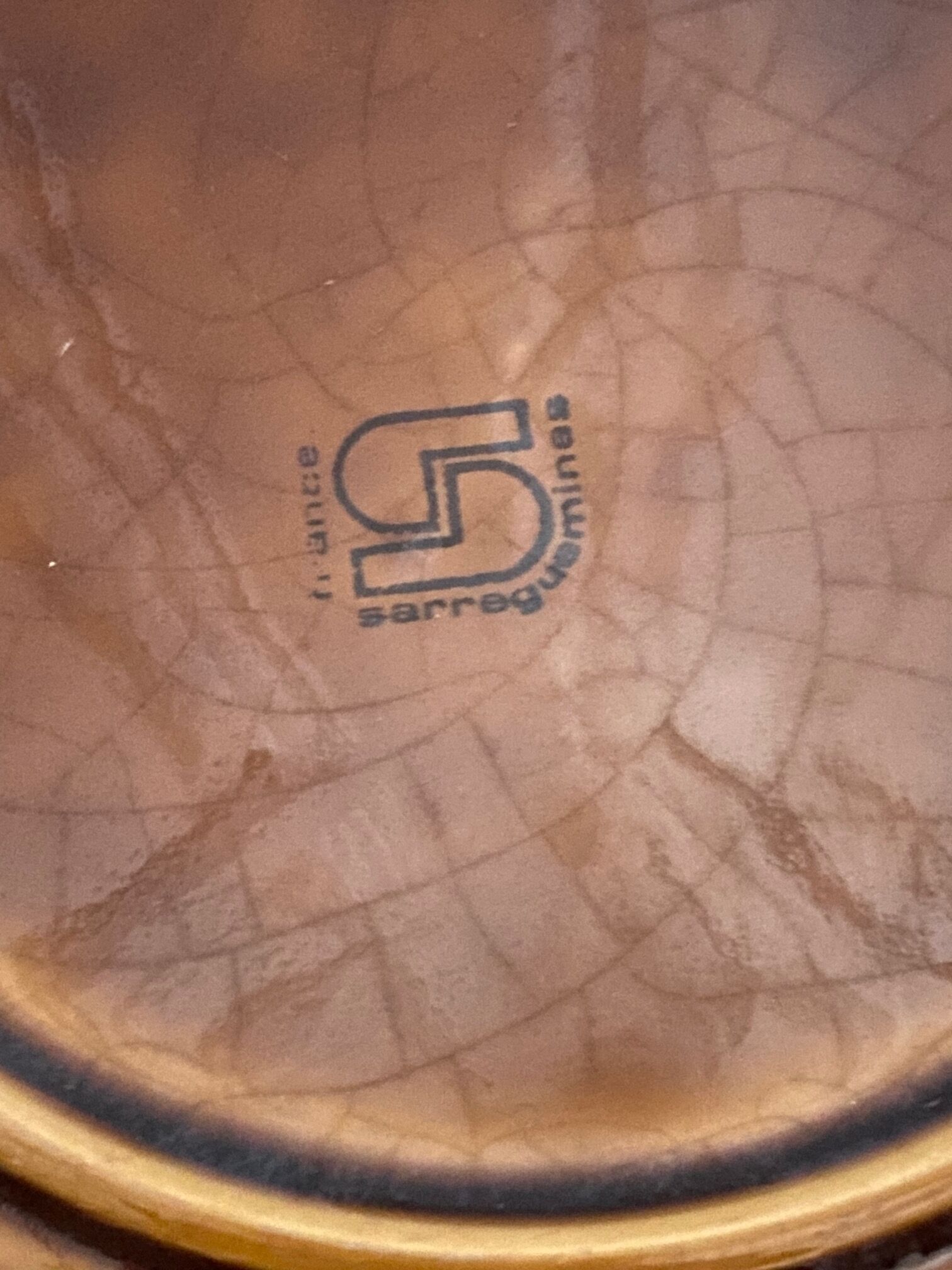 Sarreguemines service of 12 faience fish plates