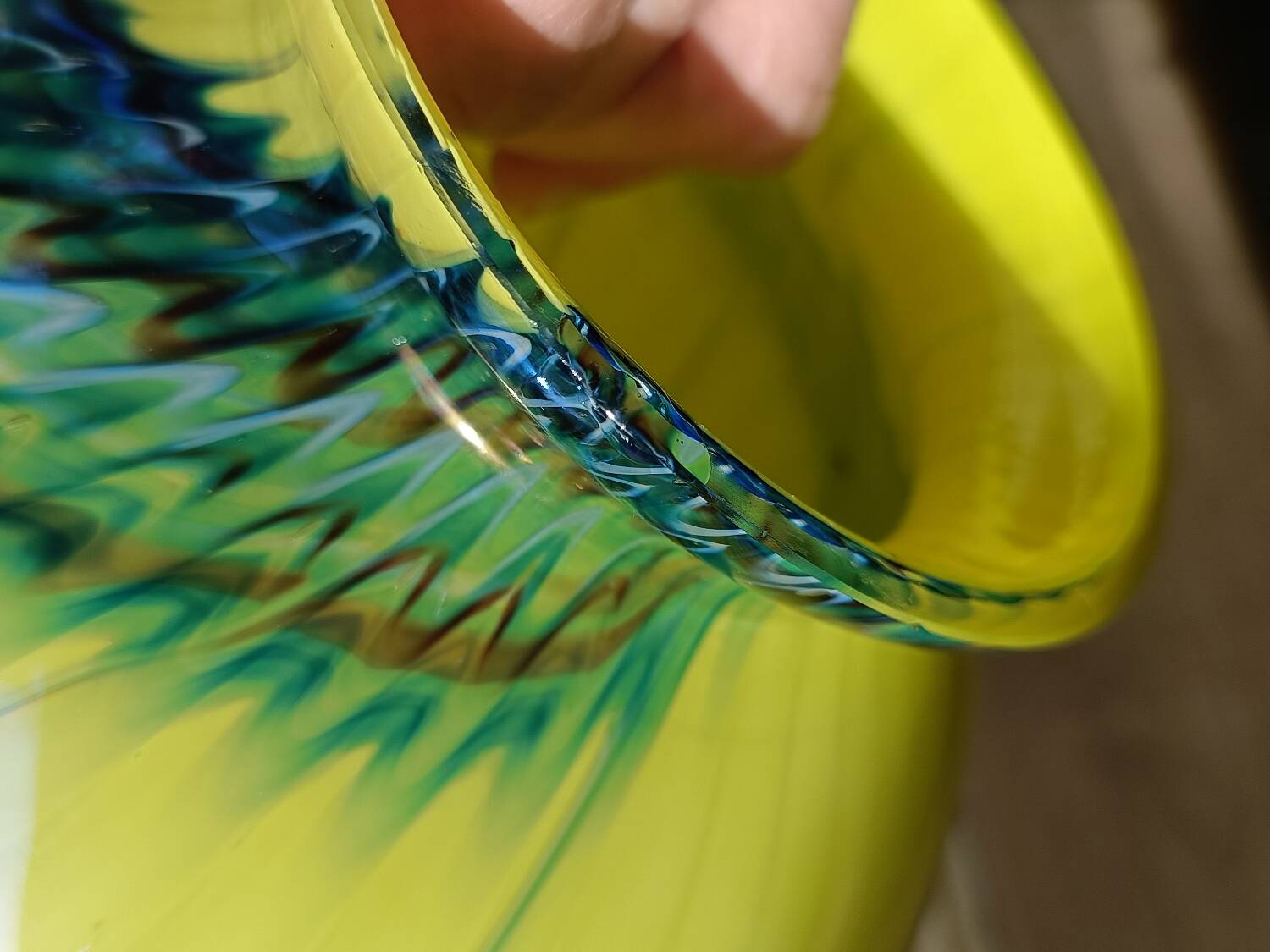 Two-tone blown glass vase, 70s