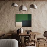 Contemporary minimalist painting "Green Composition" 100x80cm