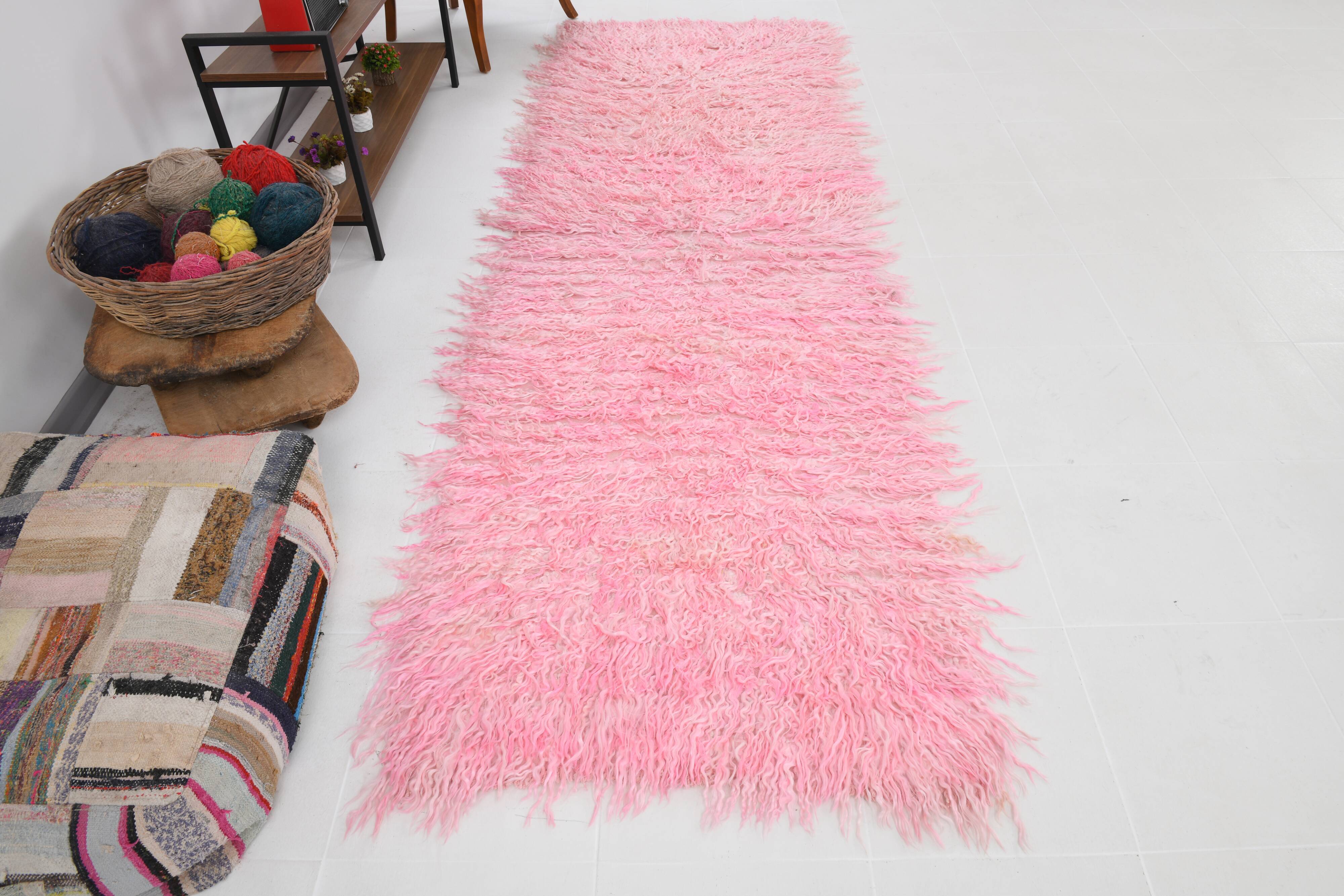 3x10 Dusty Pink Vintage Runner Rug 98x314Cm