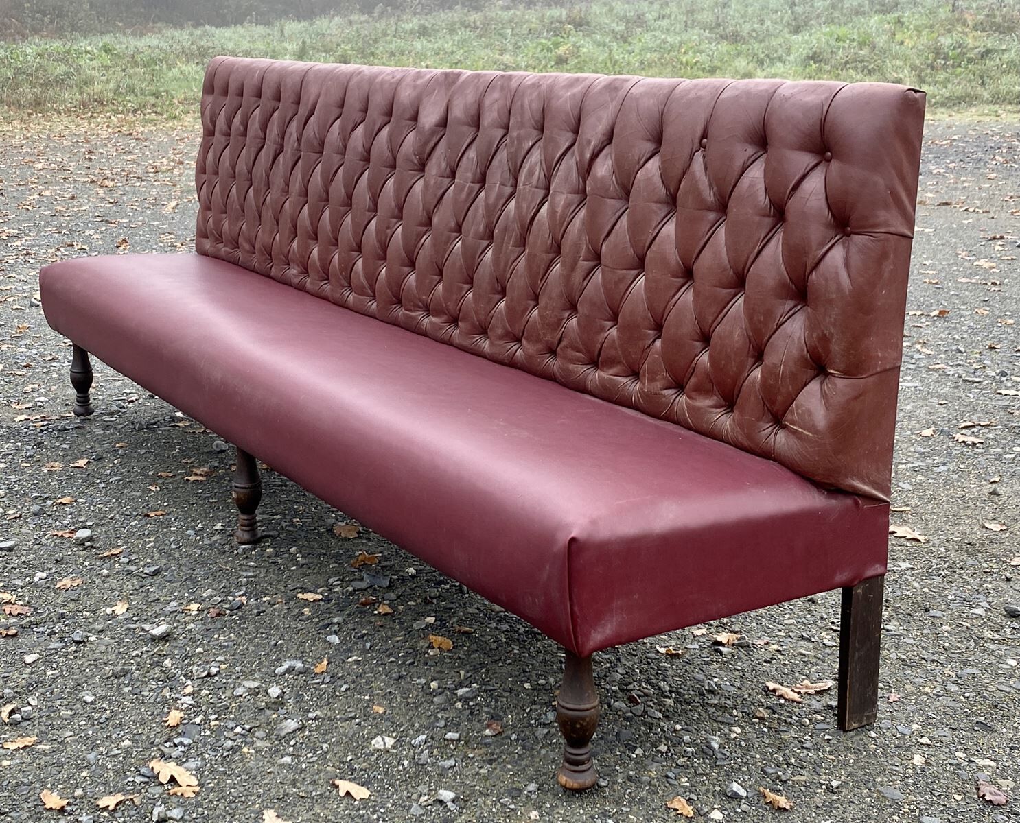 1930s bistro bench in faux leather