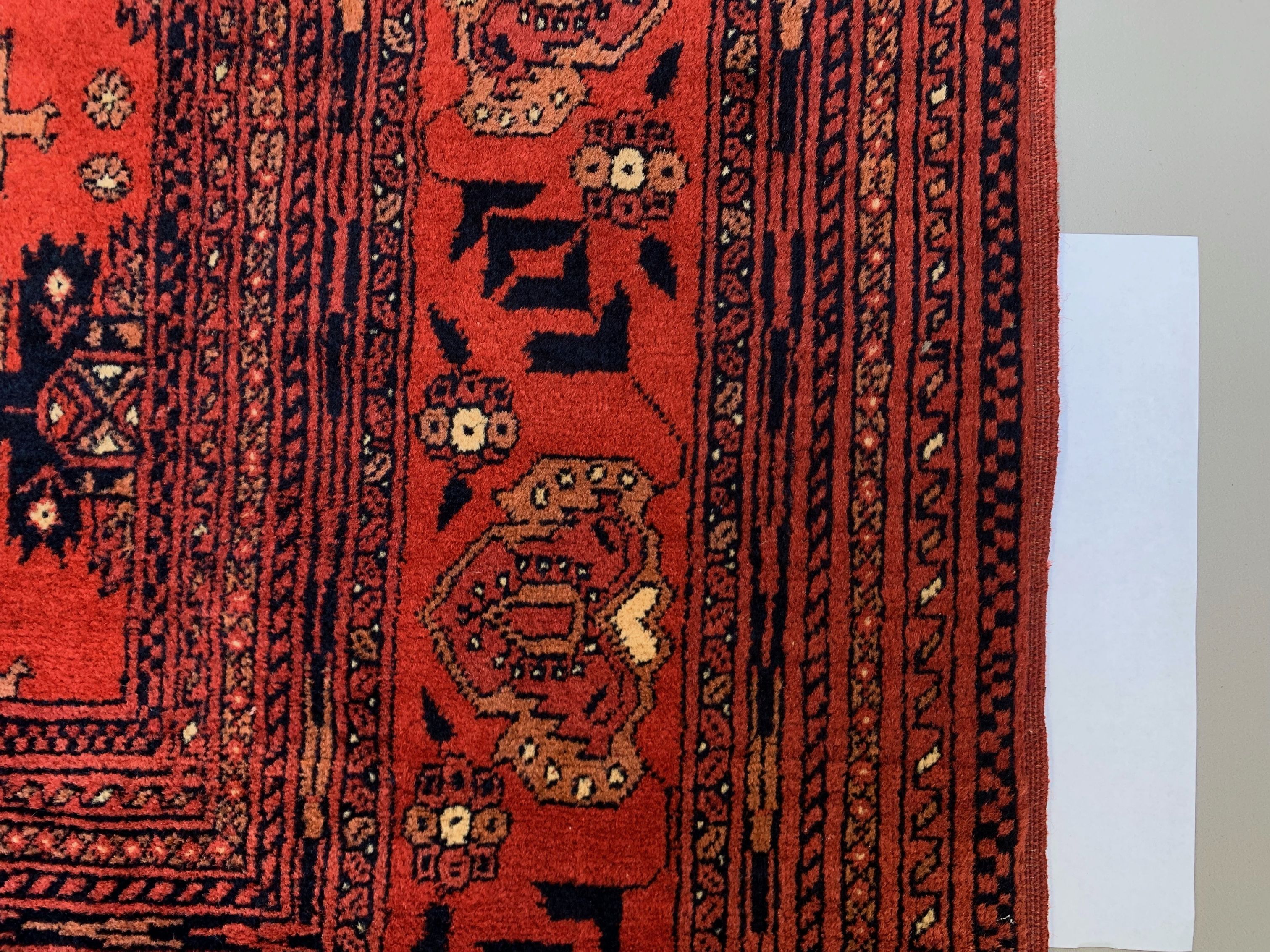 Vintage Afghan Turkoman Khalmohammadi Rug 284x213 cm, Red, Black Tribal Large