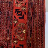 Vintage Afghan Turkoman Khalmohammadi Rug 284x213 cm, Red, Black Tribal Large