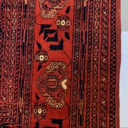 Vintage Afghan Turkoman Khalmohammadi Rug 284x213 cm, Red, Black Tribal Large