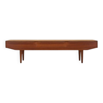 Danish teak veneer lowboard with three drawers, 1960s