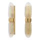Pair of "Graniglia" Murano Glass and Brass Leaf Sconces