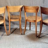 Set 4 chaises bistrot "Classic" de Horgen-Glarus Suisse années 50