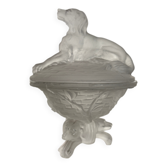 Frosted glass collector's bonbonnière