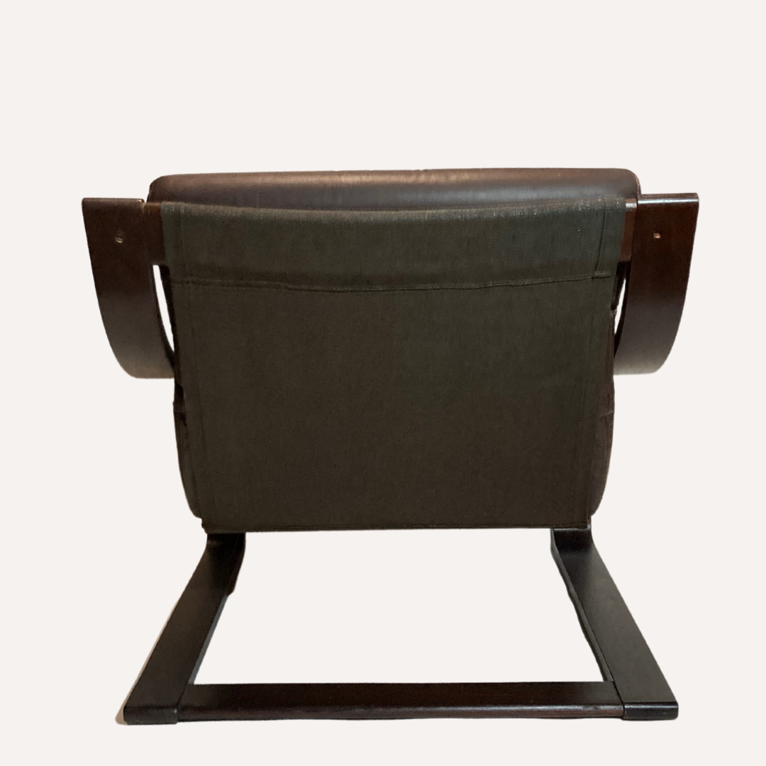 A leather lounge poäng chair by noboru nakamura for ikea, 1970s