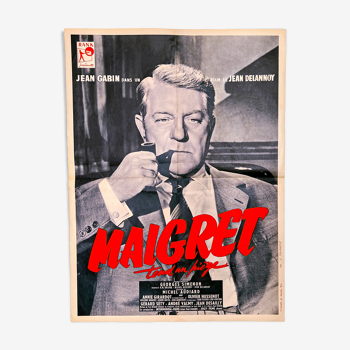 Authentic vintage cinematographic poster from 1958 "Maigret sets a trap"