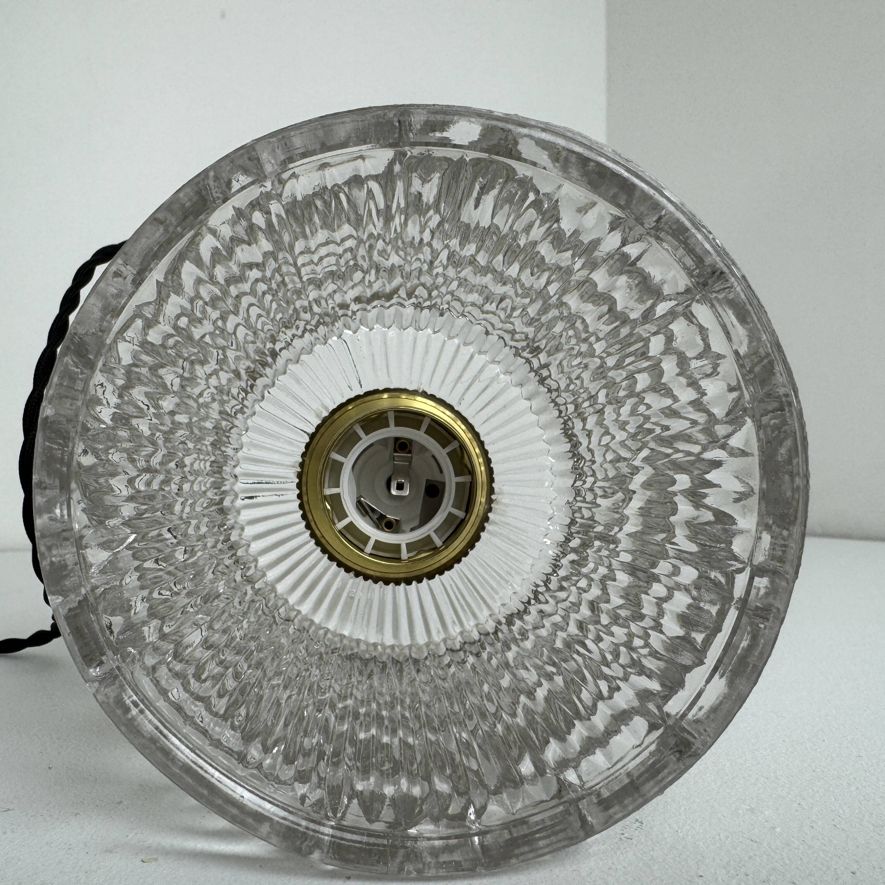 Pair of vintage textured glass suspensions