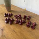 Red poodle ceramic knife holder