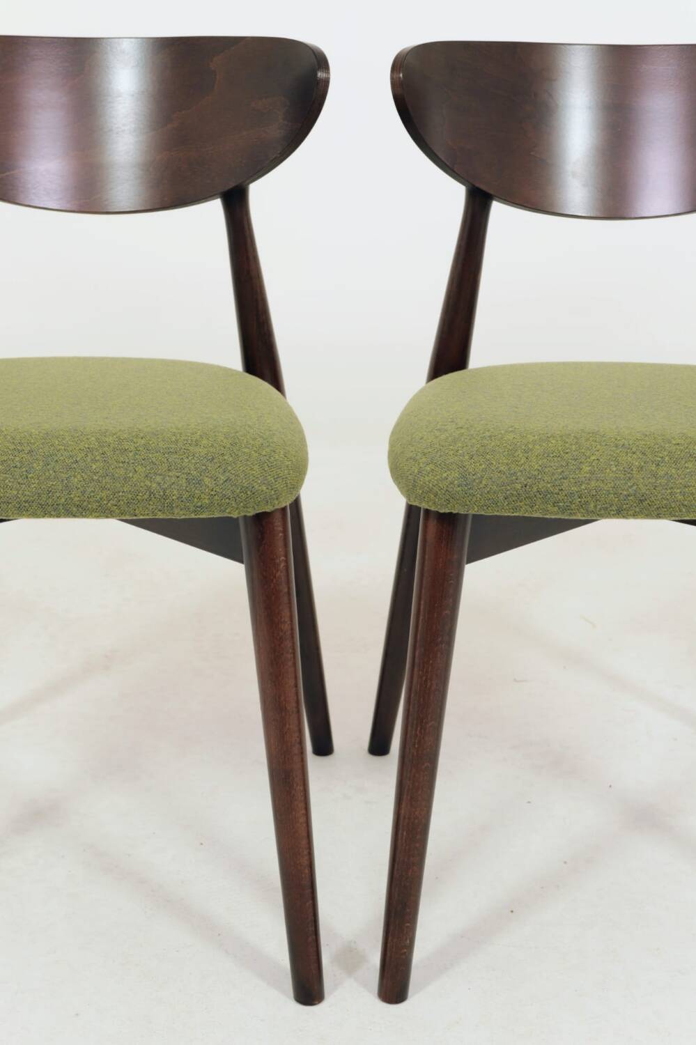 Eucalyptus green boucle dining chairs