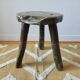 Vintage brutalist Bourguignon tripod stool