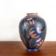 Magnifique Vase Art-Nouveau aux motifs floraux multicolors Revernay 1910.