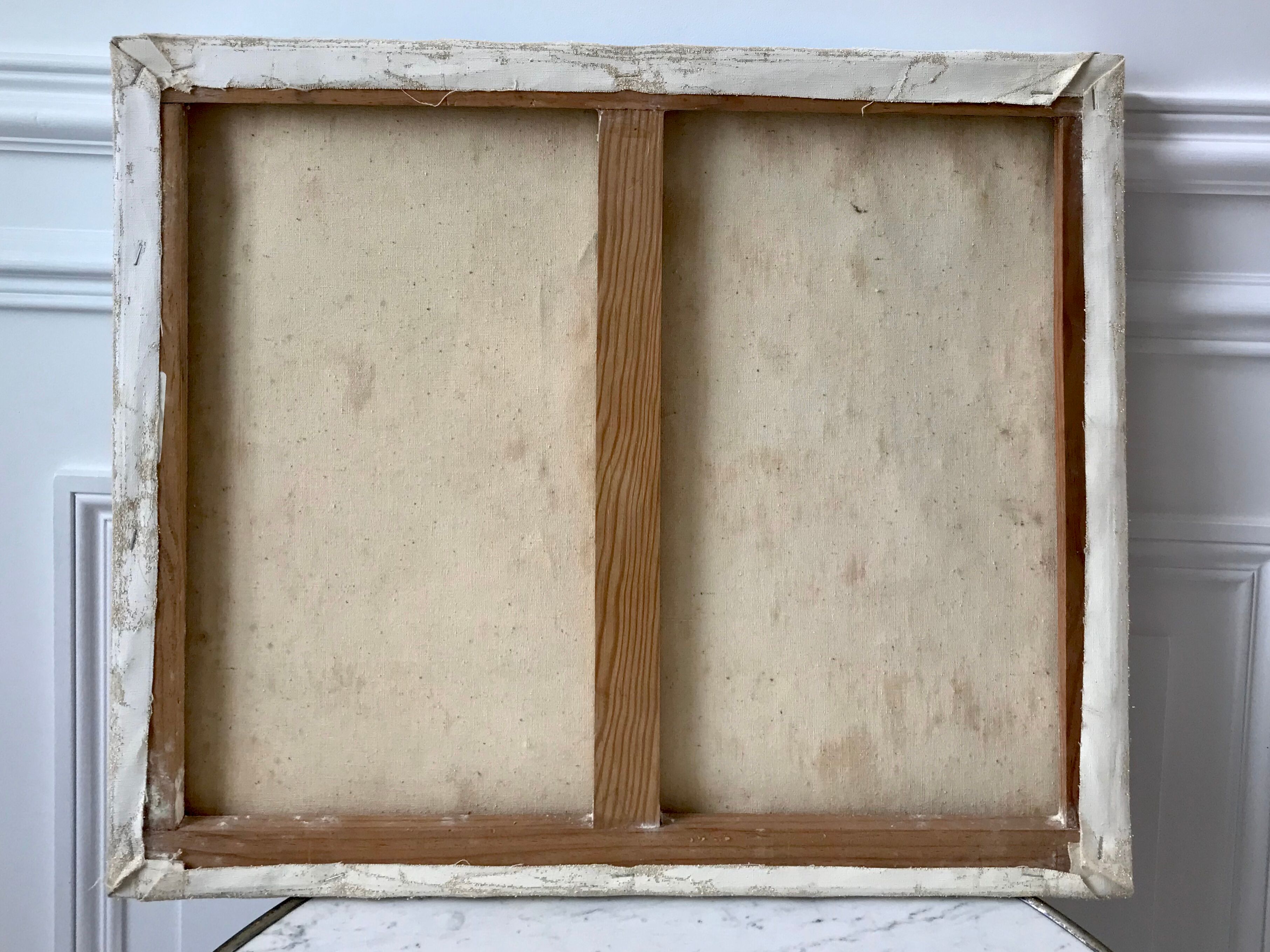 Oil on canvas painting ancient landscape