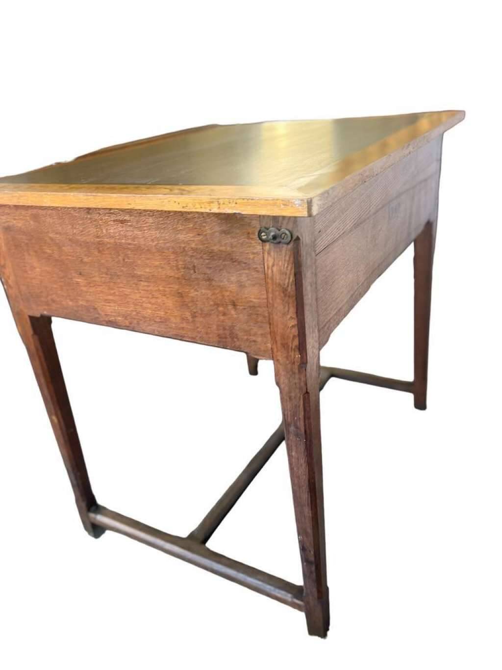 Vintage oak high table / drawing table with deep drawers