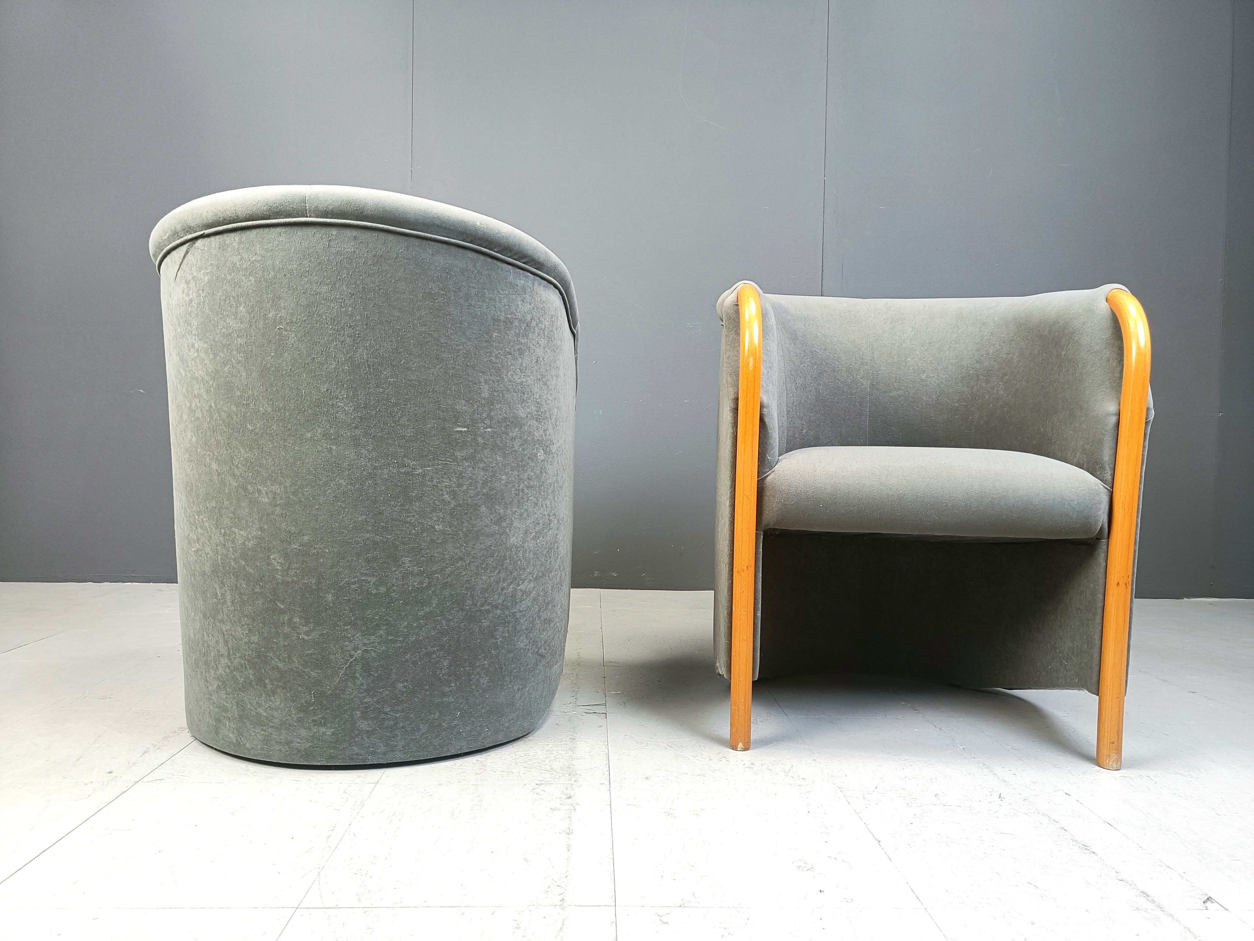 Pair of Italian armchairs, 1980s