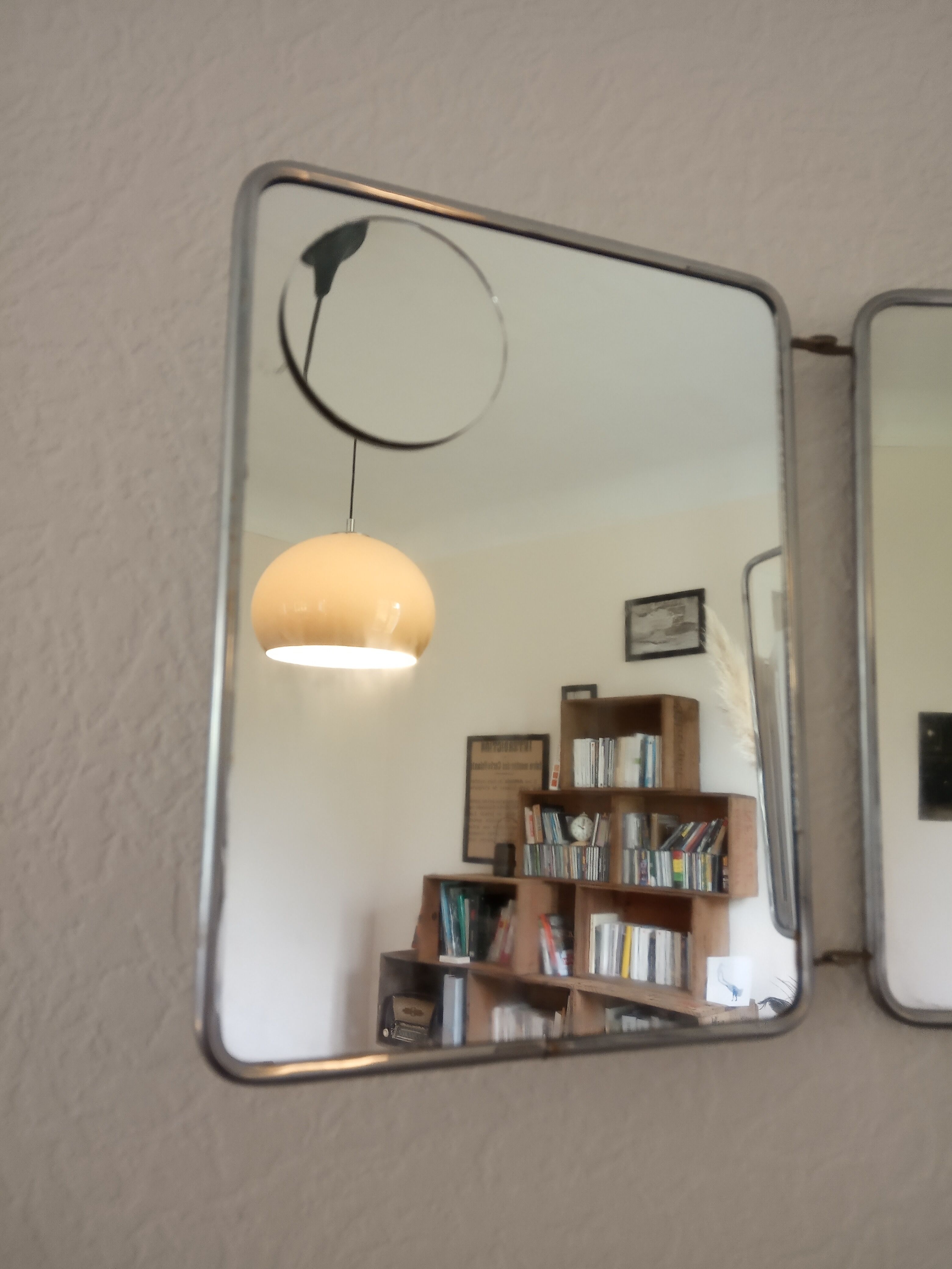 Barber triptych with magnifying mirror 24x19cm