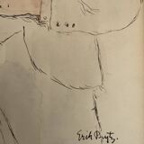 Vintage portait of gentleman and wooman by ink