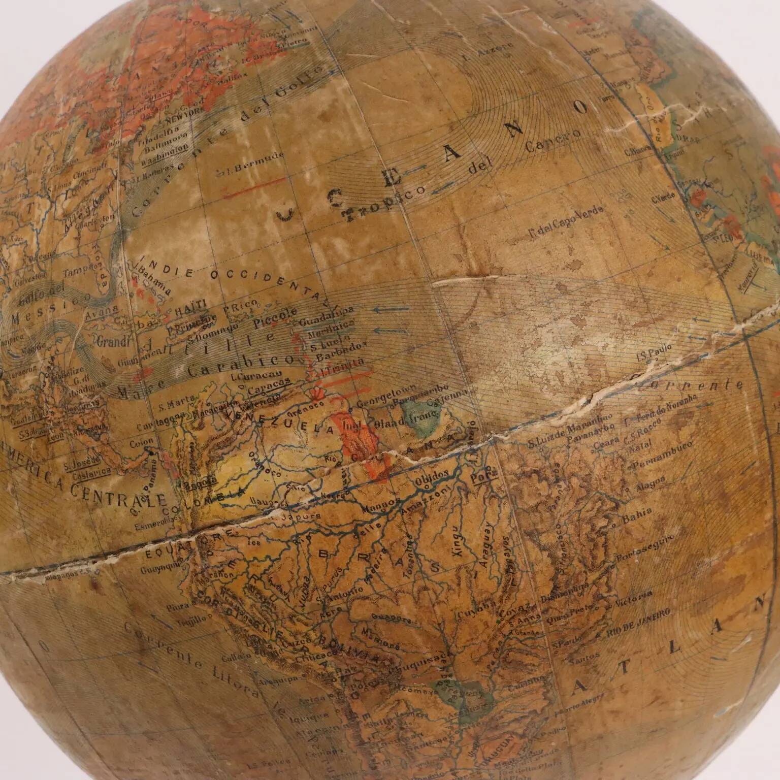 Globe terrestre G. Gussoni, E. Pini, Milan, Italie, XXe siècle