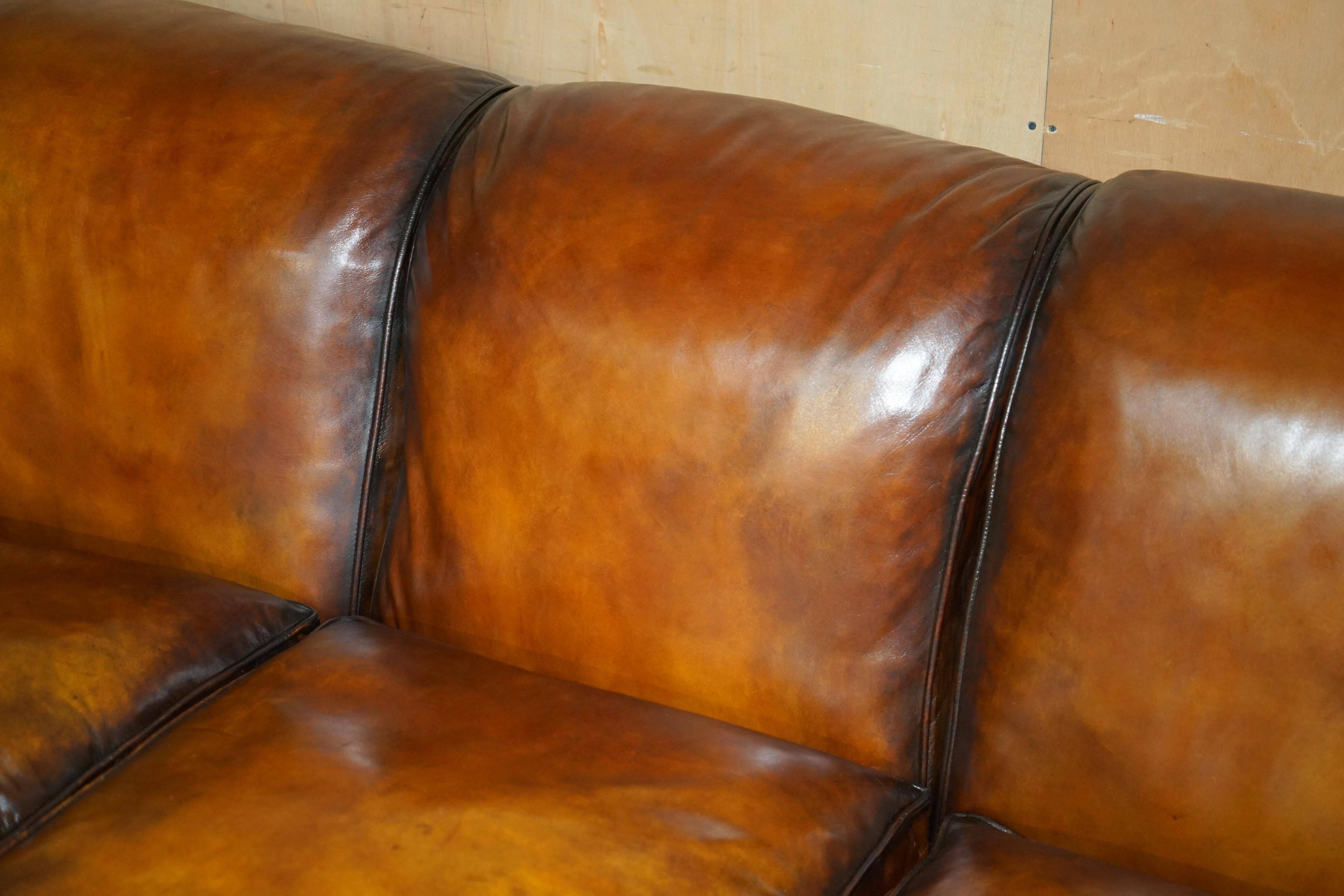Restored leather Howard & Son canapé style, 204 cm