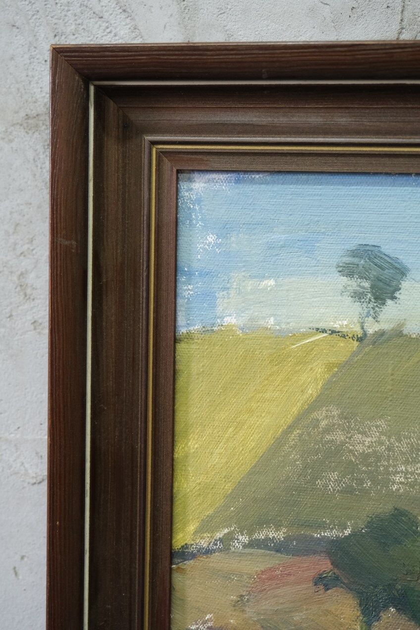 Ruth wahlund, swedish landscape, 1960, oil on canvas, framed
