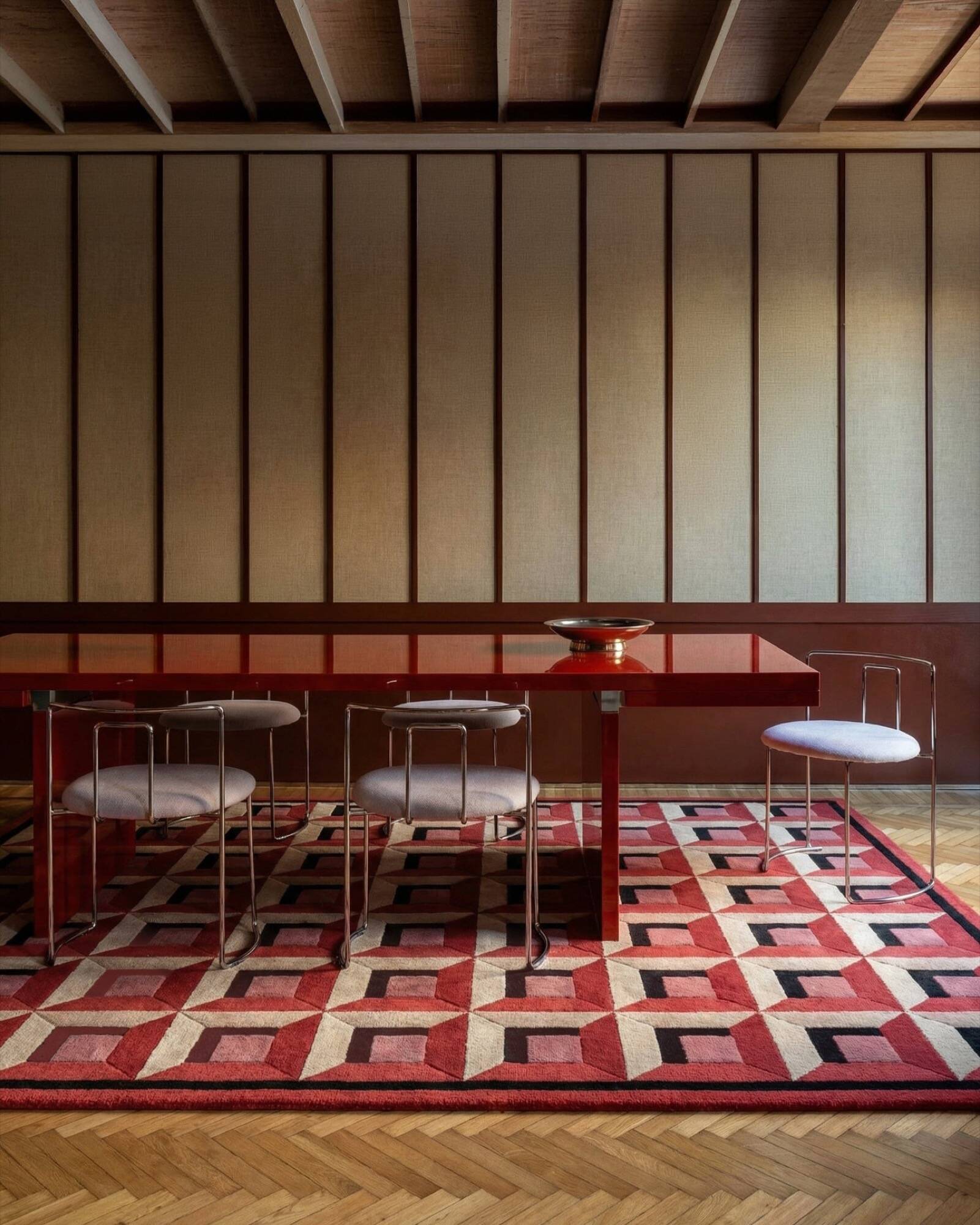 Dante rug, hand-tufted wool, carmine red, 170 x 240 cm - Rugier
