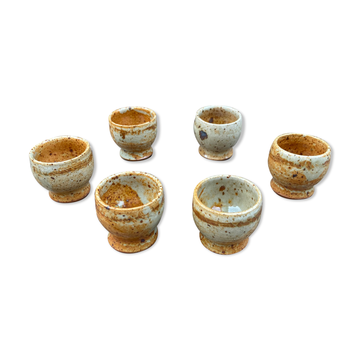 Ensemble de 6 coquetiers en grès