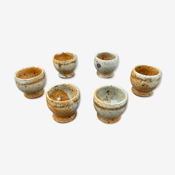 Set of 6 sandstone coquetiers