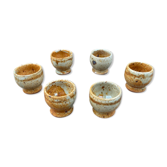 Set of 6 sandstone coquetiers