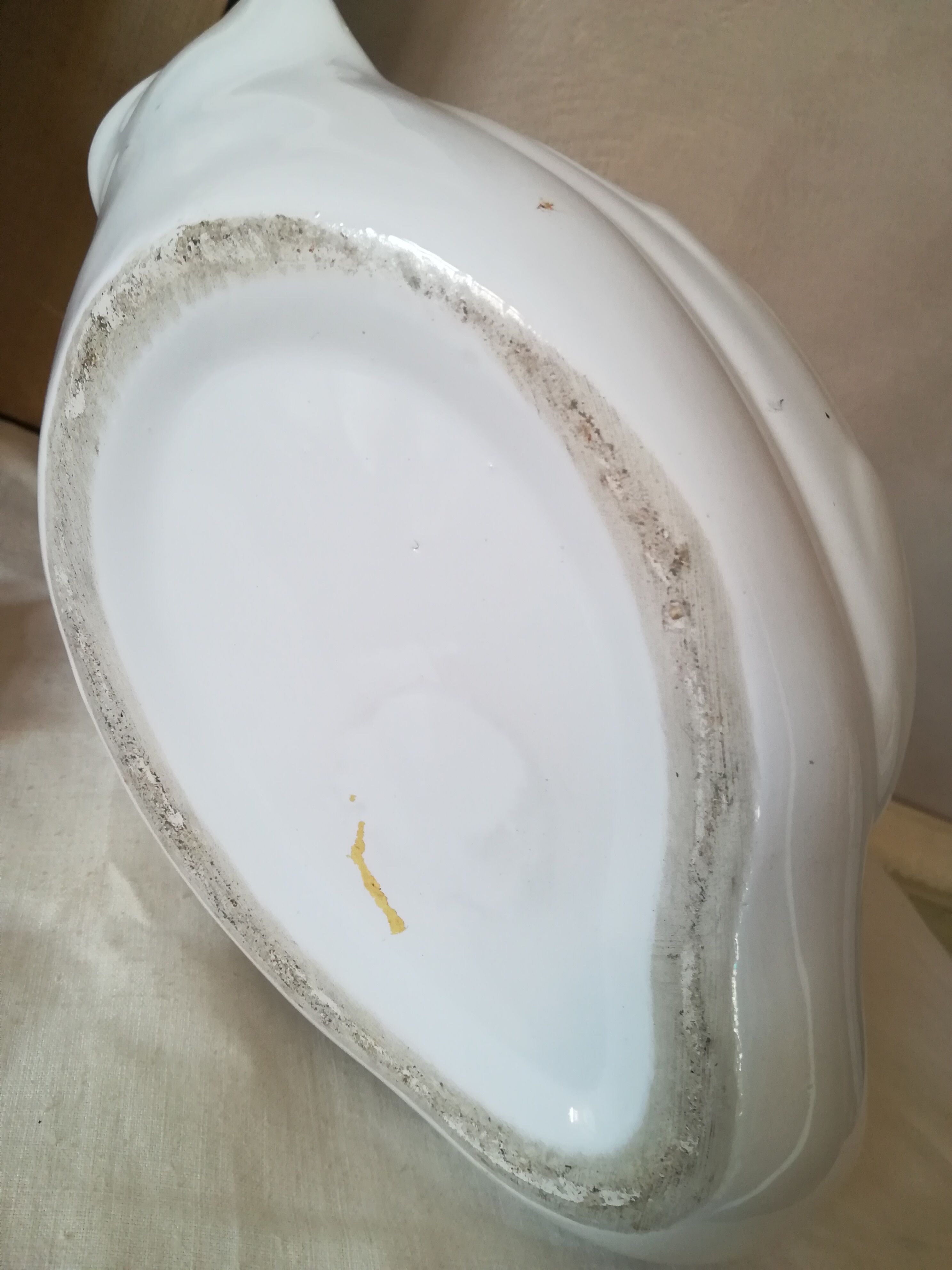 Empty swan pocket in earthenware