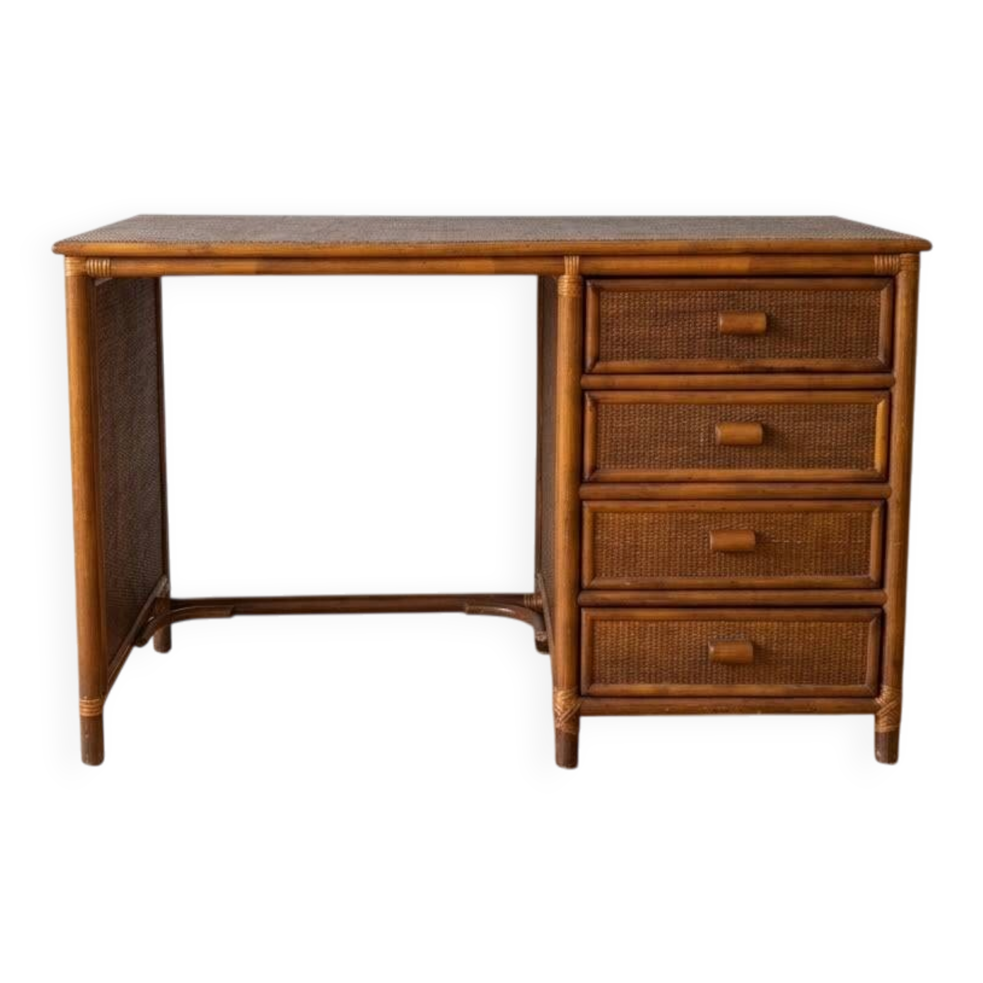 Rattan and wicker desk