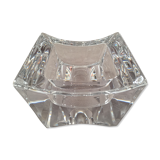 Gros cendrier en cristal massif moderniste design monogramme "sa" art