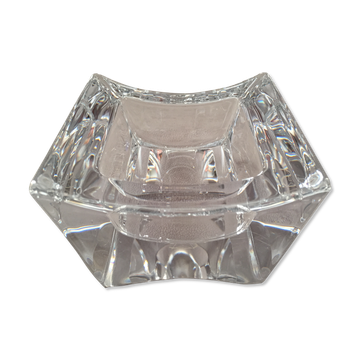 Large ashtray in solid crystal modernist design monogram "sa" art