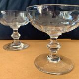 Pair of old crystal champagne glasses