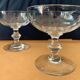 Pair of old crystal champagne glasses