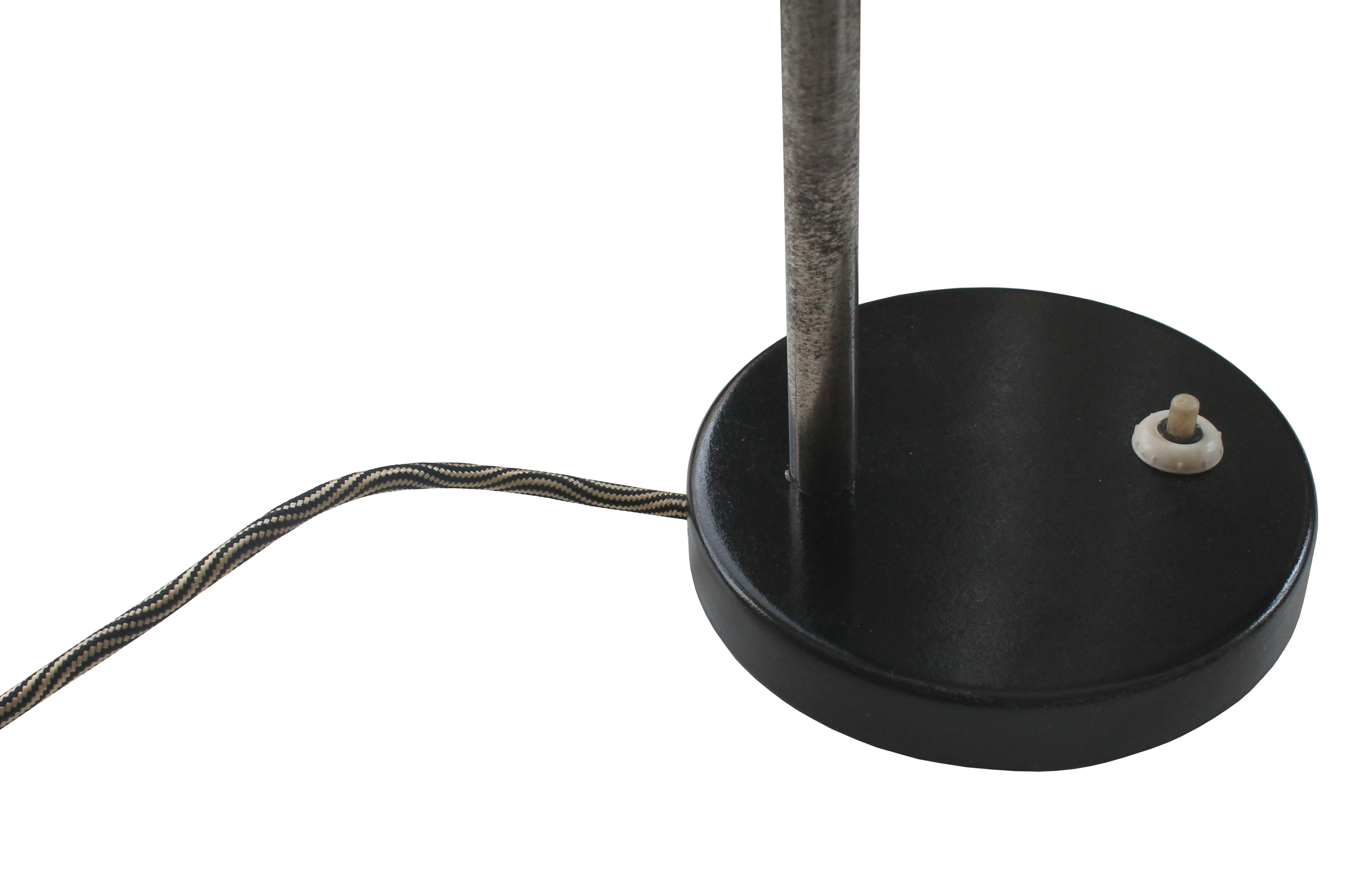 Mid century black steel table lamp