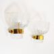 Large pair of 1970s Murano glass and brass wall sconces by Hillebrand