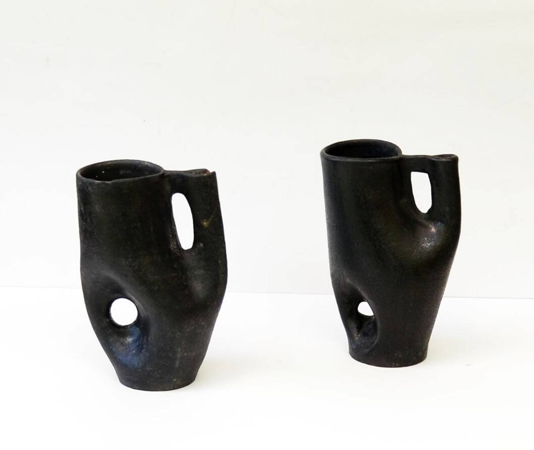 Lot de 2 pichet Korond Terre Cuite Noire Poterie Babos Istvan ?