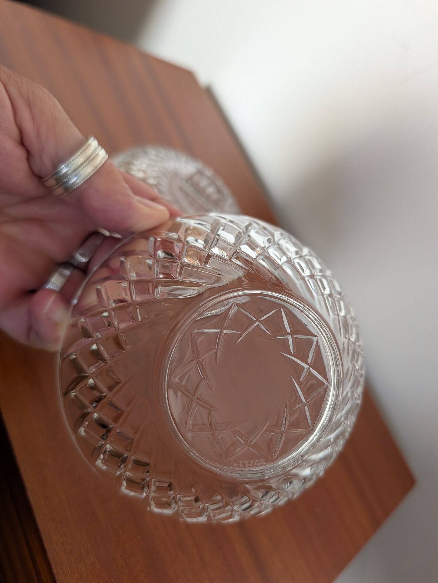 Arcoroc "Diamant" pressed glass sugar bowl – 1970s