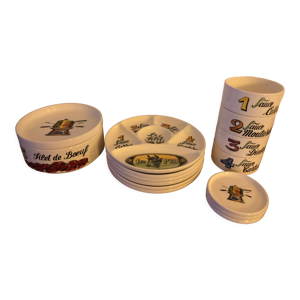 Service a fondue en porcelaine - gien