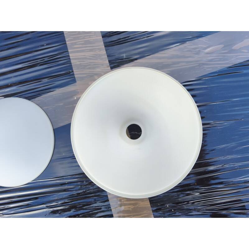 4 white opaline glass tulips from the 1960s
