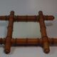 Miroir ancien bambou barbier vintage 35.5 x 42 cm