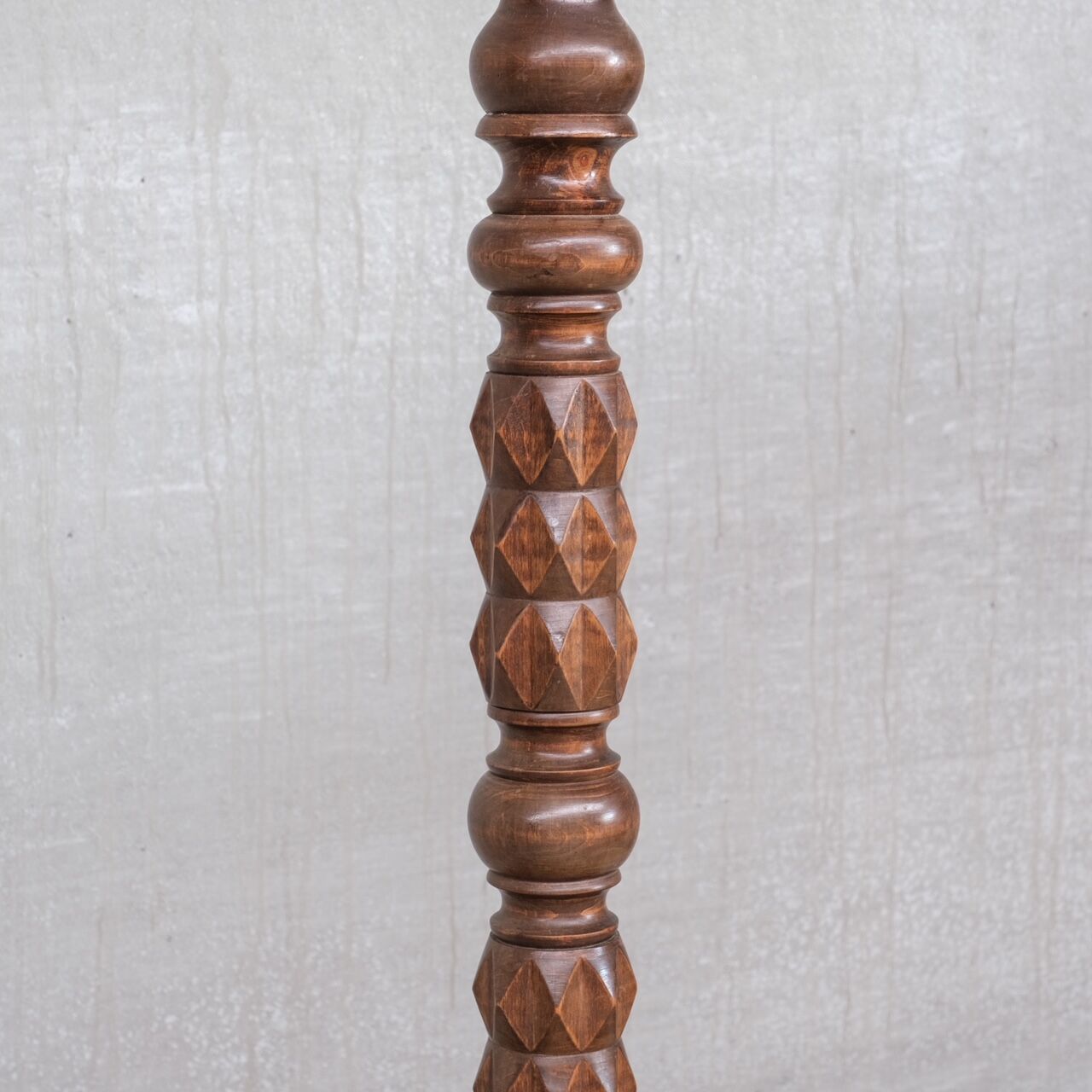 Art Deco Geometric Oak French Mid-Century Floor Lamp